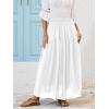 imageNASHALYLY Maxi Skirt for Women ALine High Waisted Elastic Chiffon Renaissance Long SkirtWhite