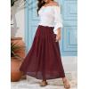 imageNASHALYLY Maxi Skirt for Women ALine High Waisted Elastic Chiffon Renaissance Long SkirtWine Red