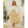 imageNASHALYLY Womens Chiffon Elastic High Waist Pleated ALine Flared Maxi SkirtsYellow Floral6