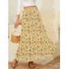 imageNASHALYLY Womens Chiffon Elastic High Waist Pleated ALine Flared Maxi SkirtsYellow Floral6