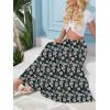 imageNASHALYLY Womens High Waisted Maxi SkirtElastic Chiffon Boho Long Skirt with PocketsBlack White Floral