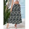 imageNASHALYLY Womens High Waisted Maxi SkirtElastic Chiffon Boho Long Skirt with PocketsBlack White Floral