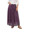 imageNASHALYLY Maxi Skirt for Women ALine High Waisted Elastic Chiffon Renaissance Long SkirtPurple