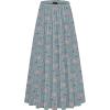 imageNASHALYLY Womens Chiffon Elastic High Waist Pleated ALine Flared Maxi SkirtsGrey Pink Floral