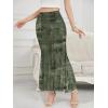 imageNASHALYLY Womens Ruched Mermaid Mesh Long Skirt High Waisted Bodycon Fishtail Maxi Skirts 2025 TrendyGreen Floral