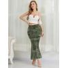 imageNASHALYLY Womens Ruched Mermaid Mesh Long Skirt High Waisted Bodycon Fishtail Maxi Skirts 2025 TrendyGreen Floral