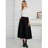 imageNASHALYLY Womens Midi Skirt High Waisted ALine Pleated Elastic Casual Long Skirt with PocketsBlack