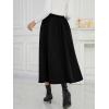 imageNASHALYLY Womens Midi Skirt High Waisted ALine Pleated Elastic Casual Long Skirt with PocketsBlack