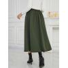 imageNASHALYLY Womens Midi Skirt High Waisted ALine Pleated Elastic Casual Long Skirt with PocketsBlackish Green