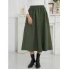 imageNASHALYLY Womens Midi Skirt High Waisted ALine Pleated Elastic Casual Long Skirt with PocketsBlackish Green