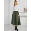 imageNASHALYLY Womens Midi Skirt High Waisted ALine Pleated Elastic Casual Long Skirt with PocketsBlackish Green