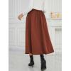 imageNASHALYLY Womens Midi Skirt High Waisted ALine Pleated Elastic Casual Long Skirt with PocketsCoffee