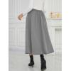 imageNASHALYLY Womens Midi Skirt High Waisted ALine Pleated Elastic Casual Long Skirt with PocketsGrey