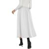 imageNASHALYLY Womens Midi Skirt High Waisted ALine Pleated Elastic Casual Long Skirt with PocketsWhite