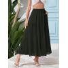 imageNASHALYLY Womens High Waisted Maxi SkirtElastic Chiffon Boho Long Skirt with PocketsBlackish Green