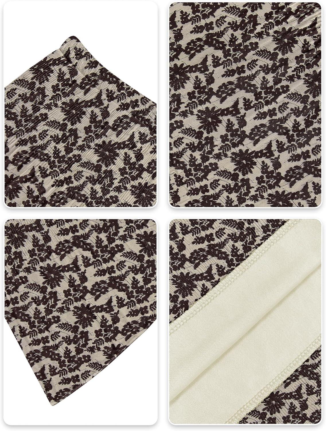 imageNASHALYLY Womens Chiffon Elastic High Waist Pleated ALine Flared Maxi SkirtsApricot Brown Floral