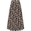 imageNASHALYLY Womens Chiffon Elastic High Waist Pleated ALine Flared Maxi SkirtsApricot Brown Floral