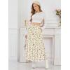 imageNASHALYLY Womens High Waisted Maxi SkirtElastic Chiffon Boho Long Skirt with PocketsBeige Floral