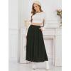 imageNASHALYLY Womens High Waisted Maxi SkirtElastic Chiffon Boho Long Skirt with PocketsBlackish Green