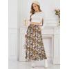 imageNASHALYLY Womens High Waisted Maxi SkirtElastic Chiffon Boho Long Skirt with PocketsCoffee Floral P