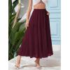 imageNASHALYLY Womens High Waisted Maxi SkirtElastic Chiffon Boho Long Skirt with PocketsWine