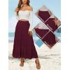 imageNASHALYLY Womens High Waisted Maxi SkirtElastic Chiffon Boho Long Skirt with PocketsWine