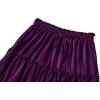 imageNASHALYLY Womens Summer Boho Floral Print Mini Skirt High Waist Drawstring Tiered SkirtsPurple Velvet