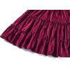imageNASHALYLY Womens Summer Boho Floral Print Mini Skirt High Waist Drawstring Tiered SkirtsWine Red Velvet