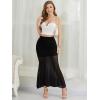 imageNASHALYLY Womens Mesh High Waisted Bodycon Mermaid Maxi Skirts Ruched Fishtail Long SkirtBlack