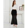 imageNASHALYLY Womens Mesh High Waisted Bodycon Mermaid Maxi Skirts Ruched Fishtail Long SkirtBlack