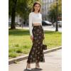 imageNASHALYLY Womens Mesh High Waisted Bodycon Mermaid Maxi Skirts Ruched Fishtail Long SkirtCoffee Flower