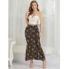 imageNASHALYLY Womens Mesh High Waisted Bodycon Mermaid Maxi Skirts Ruched Fishtail Long SkirtCoffee Flower