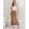 imageNASHALYLY Womens Mesh High Waisted Bodycon Mermaid Maxi Skirts Ruched Fishtail Long SkirtKhaki