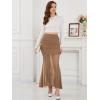 imageNASHALYLY Womens Mesh High Waisted Bodycon Mermaid Maxi Skirts Ruched Fishtail Long SkirtKhaki