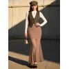 imageNASHALYLY Womens Mesh High Waisted Bodycon Mermaid Maxi Skirts Ruched Fishtail Long SkirtKhaki