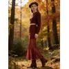 imageNASHALYLY Womens Mesh High Waisted Bodycon Mermaid Maxi Skirts Ruched Fishtail Long SkirtWine Red