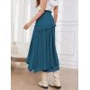 image:imageNASHALYLY Maxi Skirts for Women High Waist Elastic Renaissance Tiered Long Skirt 2024Denim Blue