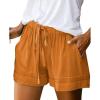 image:imageNASHALYLY Womens Shorts Casual Summer Drawstring Elastic Waist Comfy Soft Multiple Pocketed Athletic Lounge Short for WomenL Brown