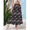 image:imageNASHALYLY Womens High Waisted Maxi SkirtElastic Chiffon Boho Long Skirt with PocketsBlack Pink Flower