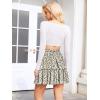 image:imageNASHALYLY Womens High Waist Mini Skirt Chiffon ALine Ruffle Short SkirtApricot Black Dot