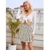 image:imageNASHALYLY Womens High Waist Mini Skirt Chiffon ALine Ruffle Short SkirtApricot Black Dot