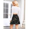 image:imageNASHALYLY Womens High Waist Mini Skirt Chiffon ALine Ruffle Short SkirtBlack Yellow Floral
