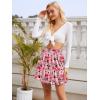 image:imageNASHALYLY Womens High Waist Mini Skirt Chiffon ALine Ruffle Short SkirtPink Floral