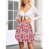 image:imageNASHALYLY Womens High Waist Mini Skirt Chiffon ALine Ruffle Short SkirtPink Floral