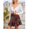 image:imageNASHALYLY Womens High Waist Mini Skirt Chiffon ALine Ruffle Short SkirtRed Boho