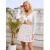 image:imageNASHALYLY Womens High Waist Mini Skirt Chiffon ALine Ruffle Short SkirtWhite Pink Floral