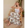 image:imageNASHALYLY Womens High Waisted Maxi SkirtElastic Chiffon Boho Long Skirt with PocketsApricot Tangerine Floral