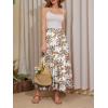 image:imageNASHALYLY Womens High Waisted Maxi SkirtElastic Chiffon Boho Long Skirt with PocketsApricot Tangerine Floral