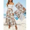 image:imageNASHALYLY Womens High Waisted Maxi SkirtElastic Chiffon Boho Long Skirt with PocketsApricot Tangerine Floral
