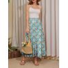 image:imageNASHALYLY Womens High Waisted Maxi SkirtElastic Chiffon Boho Long Skirt with PocketsBlue Yellow Floral